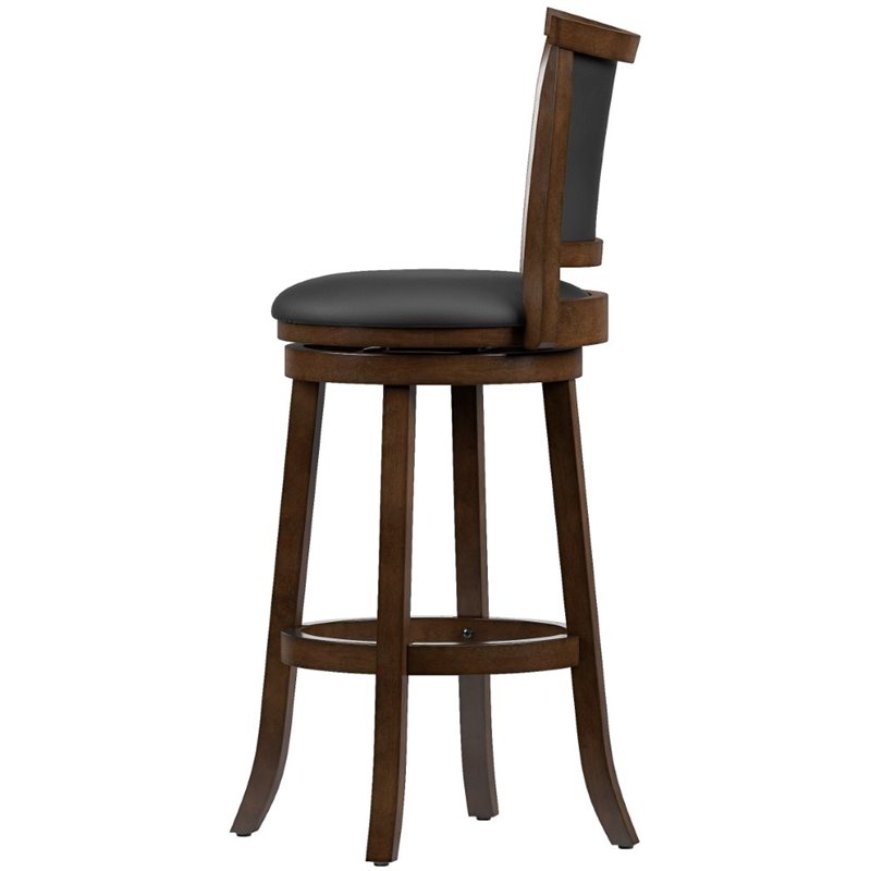 Corliving Woodgrove Bar Stool With Bonded Leather Seat Set Of 2 Corliving Woodgrove Bar Stool With Bonded Leather Seat Set Of 2
