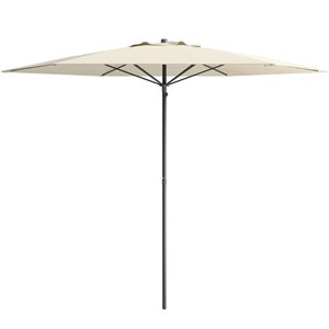 CorLiving 7.5ft UV Resistant Warm White Fabric Beach/Patio Umbrella