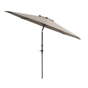 CorLiving 700 Series Sand Gray Fabric 10ft Tilting Wind-Protected Patio Umbrella