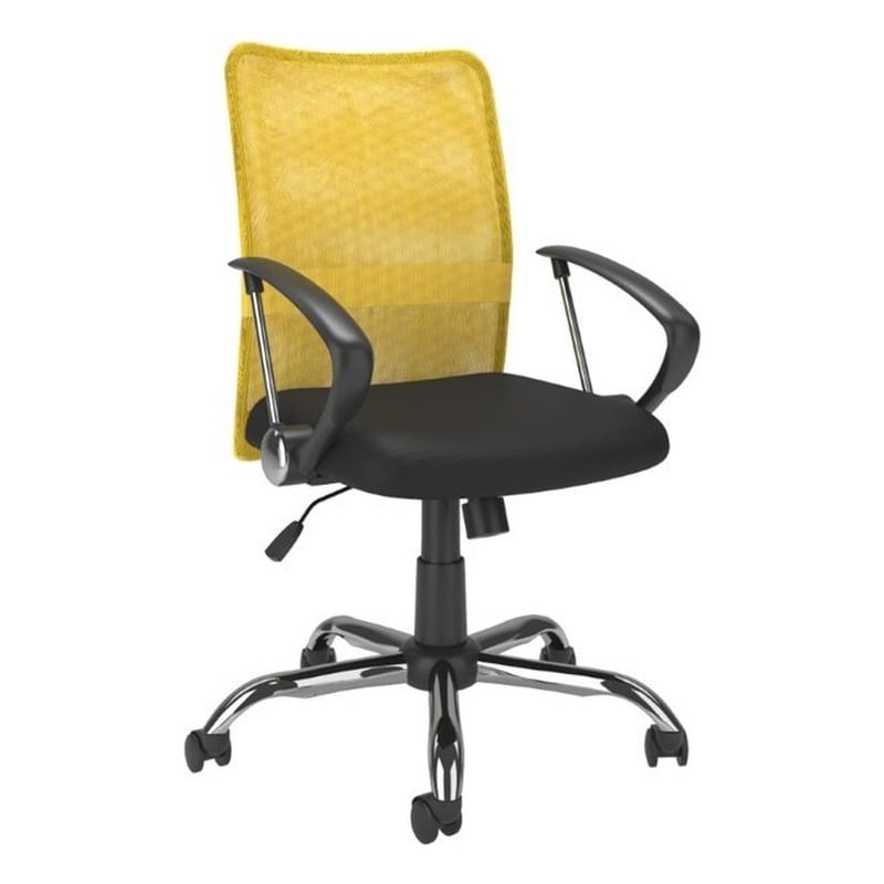 yellow fabric office chair