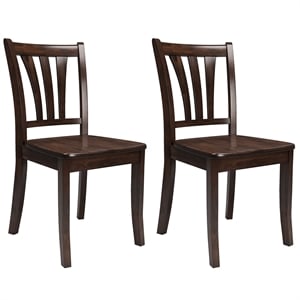 Dillon Cappuccino Stained Solid Wood Slated Back Dining Chairs -  Set of 2
