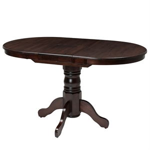 corliving dillon cappuccino extendable oval dining table with wood pedestal base