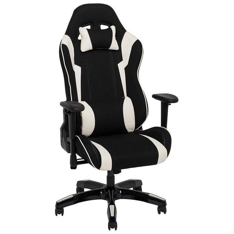 CorLiving High Back Ergonomic Gaming Chair in Black and White ...