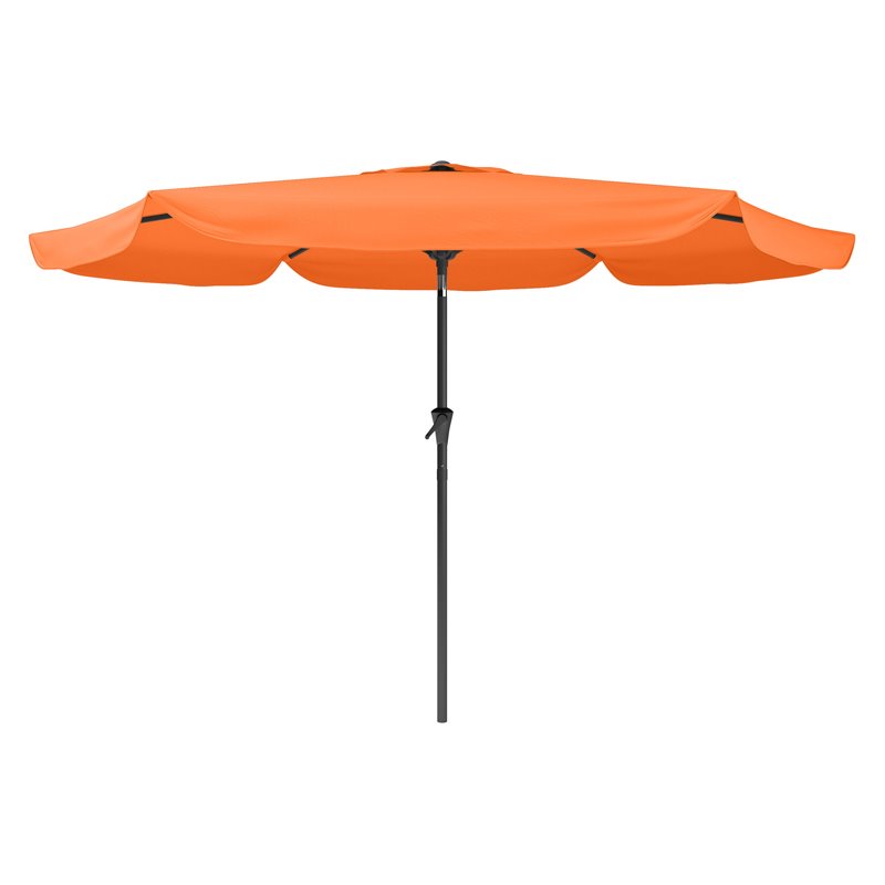 CorLiving 10ft Round Tilting Orange Fabric Patio Umbrella PPU201U