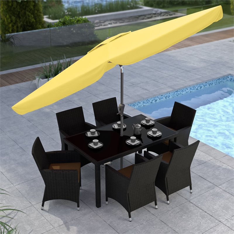 Corliving Tilting Patio Umbrella In Yellow Ppu 211 U