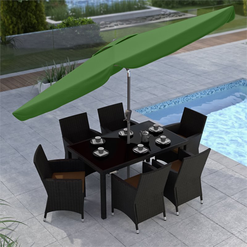 Corliving Tilting Patio Umbrella In Forest Green Ppu 270 U