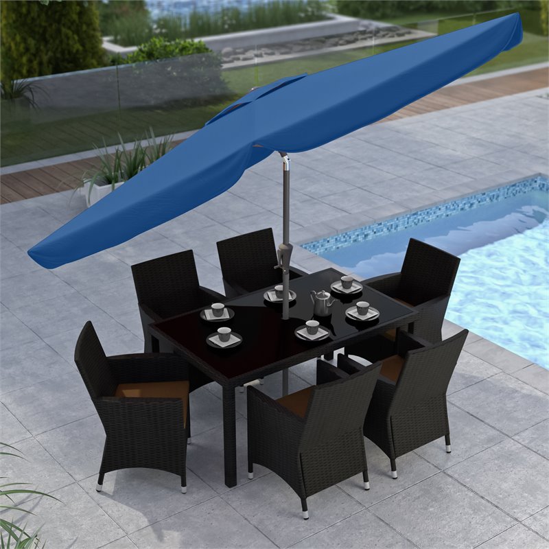 Corliving Tilting Patio Umbrella In Cobalt Blue Ppu 290 U