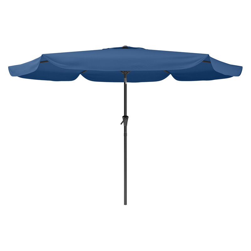 Corliving 10ft Round Tilting Cobalt Blue Fabric Patio Umbrella Cymax Business