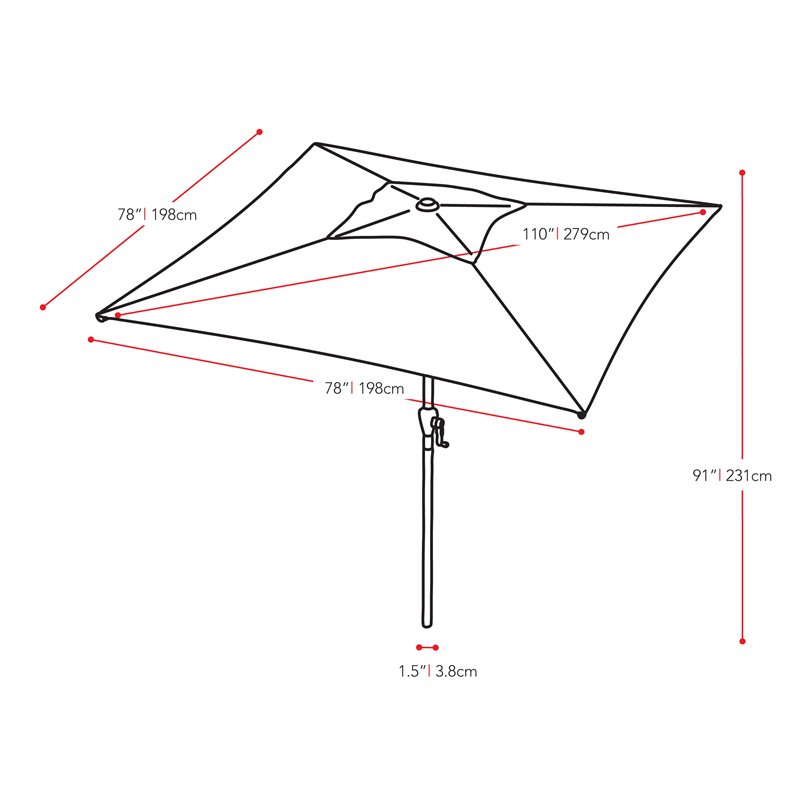 Corliving Square Patio Umbrella In Cobalt Blue Ppu 390 U