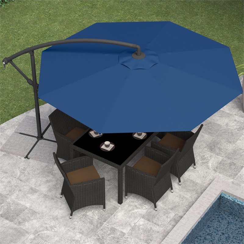 Corliving Offset Patio Umbrella In Cobalt Blue Ppu 490 U