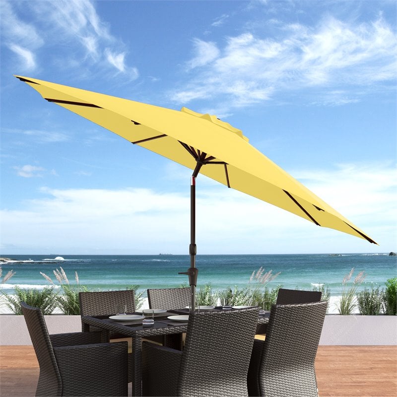 Corliving Uv And Wind Resistant Tilting Patio Umbrella In Yellow Ppu 711 U