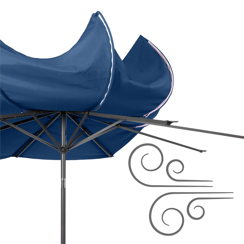 CorLiving UV and Wind Resistant Tilting Patio Umbrella in Cobalt Blue