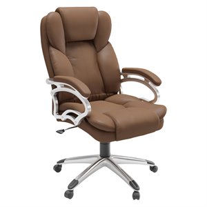 corliving executive office chair in caramel brown leatherette