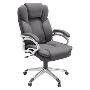 corliving executive office chair in steel gray leatherette