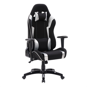 corliving high back ergonomic gaming chair - black and silver