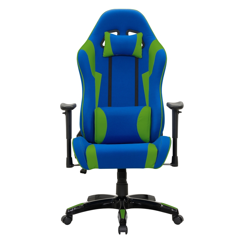 blue and green gaming chair