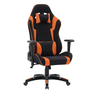 corliving high back ergonomic gaming chair - black and orange
