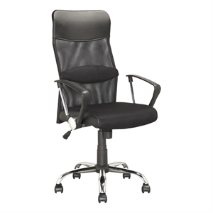 corliving executive office chair in black leatherette and mesh fabric