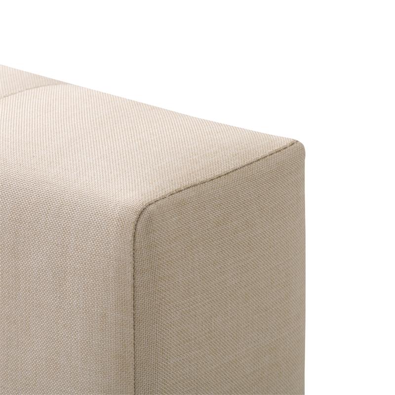 Cream Fabric CorLiving BRH-103-S Twin//Single Diamond Button-Tufted Bed and Frame