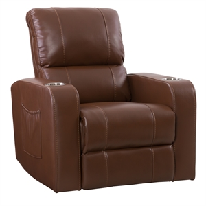 corliving tuscon leather home theater power recliner