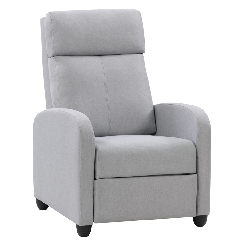 CorLiving Light Gray Fabric Recliner Chair with Extending Foot Rest LYN591R
