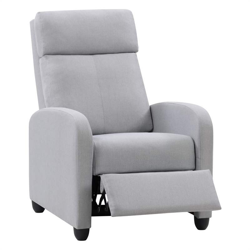 CorLiving Light Gray Fabric Recliner Chair with Extending