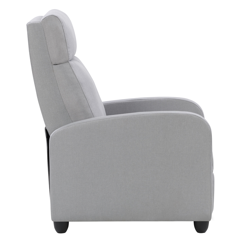 CorLiving Light Gray Fabric Recliner Chair with Extending Foot Rest LYN591R