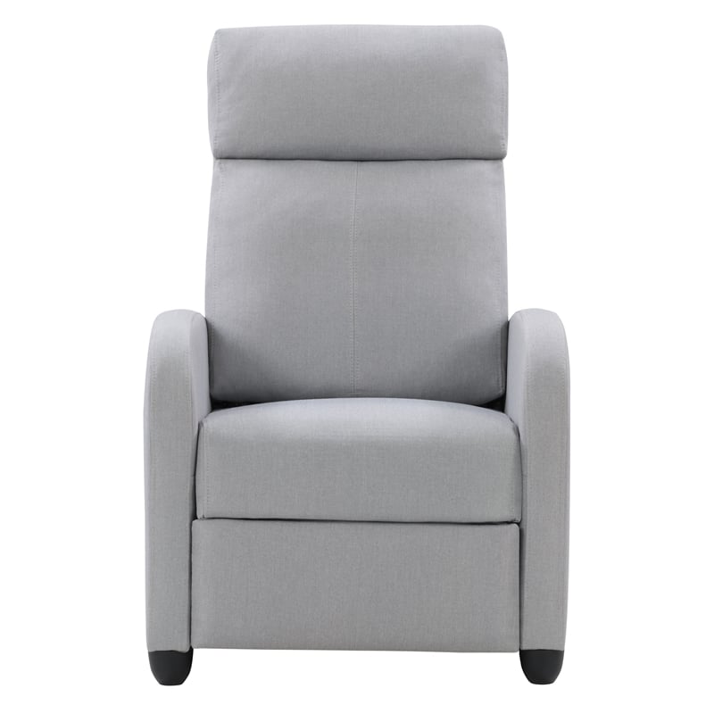 CorLiving Light Gray Fabric Recliner Chair with Extending Foot Rest