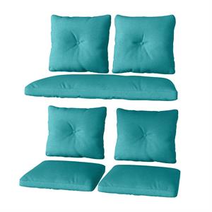 corliving 7pc replacement turquoise fabric cushion set