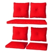 Cascade Red Fabric 7 Piece Replacement Patio Seating Cushion Set