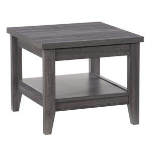 corliving hollywood side table with shelf in gray