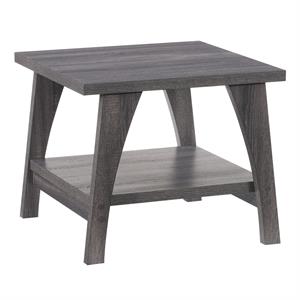 corliving hollywood side table with lower shelf in gray