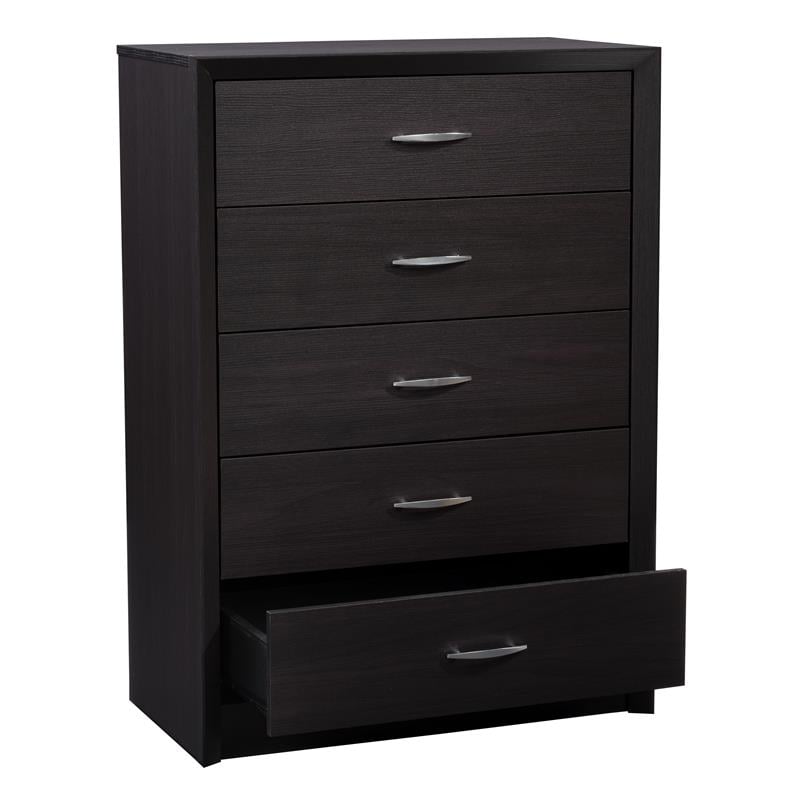 Corliving Newport 5 Drawer Tall Dresser In Black Npt 300 T