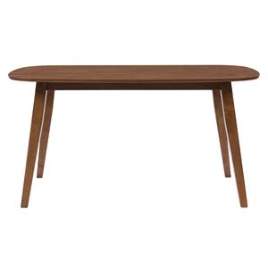 corliving tiffany hazelnut brown stained wood dining table