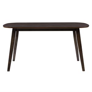 corliving tiffany espresso brown stained wood dining table