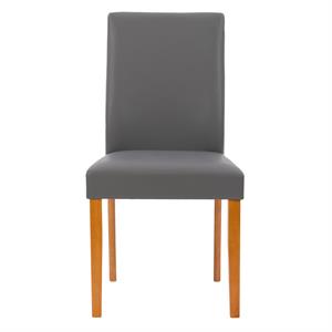 corliving alpine two-tone gray and wood dining chair - set of 2