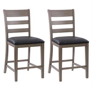 corliving new york gray wood counter height dining chair - set of 2