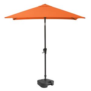 corliving  square tilting orange fabric patio umbrella with base