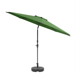 corliving 10ft wind resistant tilting green fabric patio umbrella and base