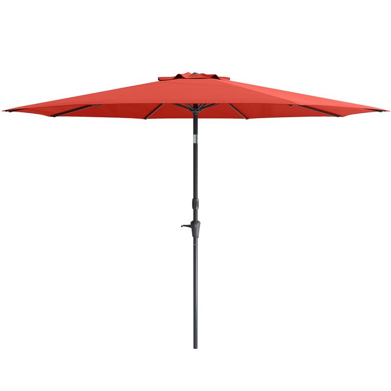 CorLiving 10ft Wind Resistant Tilting Crimson Red Fabric Patio Umbrella