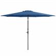CorLiving 10ft Wind Resistant Tilting Cobalt Blue Fabric Patio Umbrella and Base