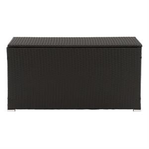 corliving patio cushion box - black with ash gray fabric liner