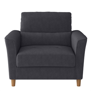 corliving georgia dark gray fabric accent chair and a half