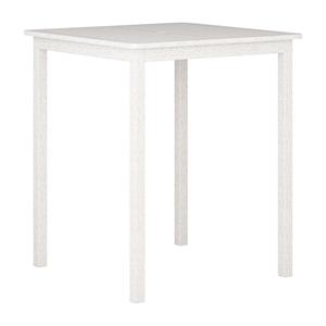 corliving miramar white washed wood outdoor bar height table