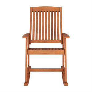 corliving miramar natural hard wood outdoor rocking chair