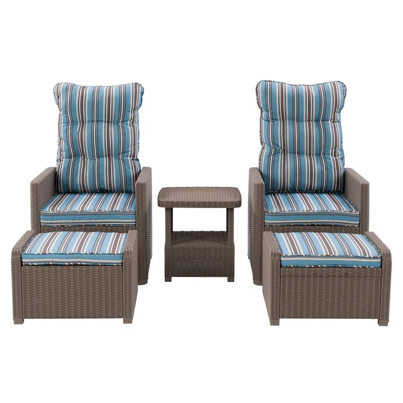 rattan recliner set