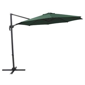 corliving dark green fabric offset patio umbrella