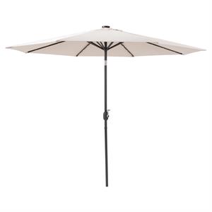 corliving beige fabric led light patio umbrella
