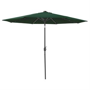 corliving dark green fabric led light patio umbrella