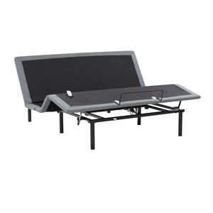 corliving electric adjustable metal king bed frame - gray and black